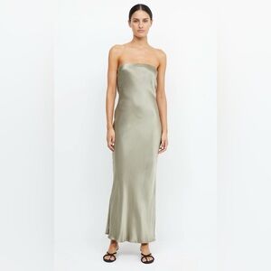 Bec & Bridge Moon Strapless Dress in Sage